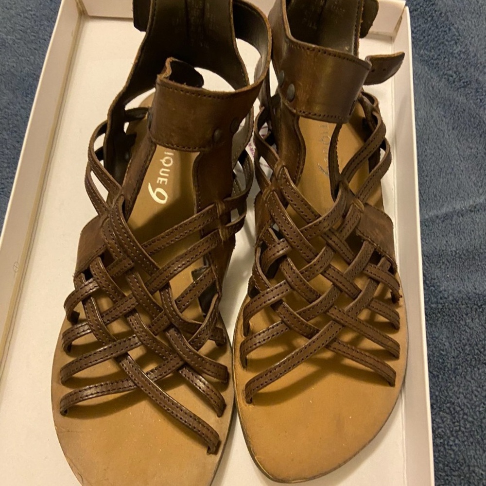 Brown Strappy Leather Sandals